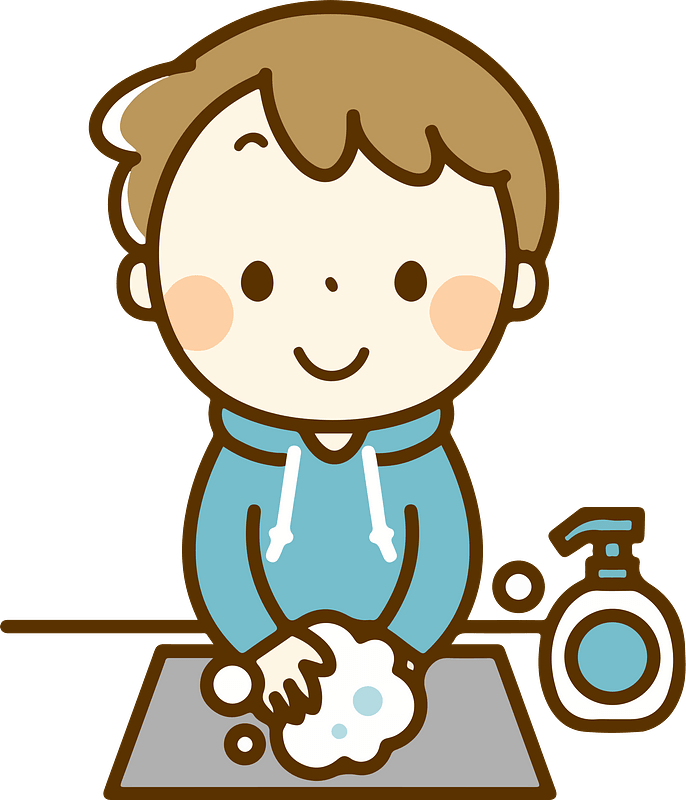 Boy is Washing Hands
