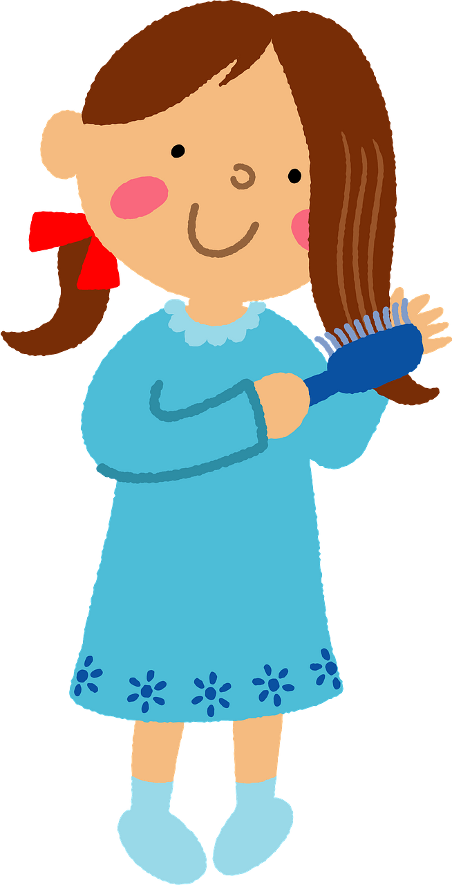 Girl is Brushing Hair