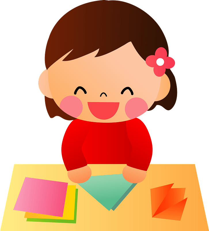 Girl is Making Origami