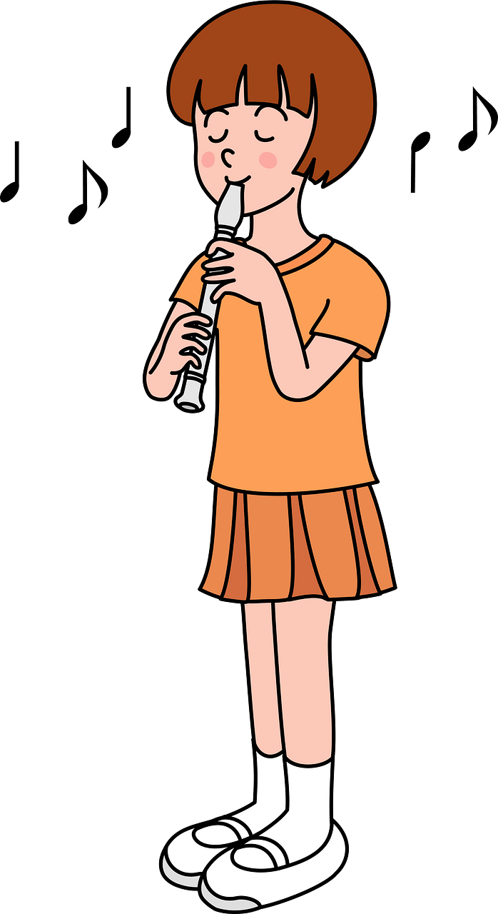 Girl is Playing Recorder