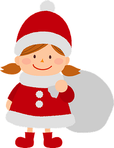 Girl is Wearing a Santa Costume