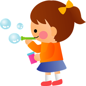 Girl is Blowing Bubbles