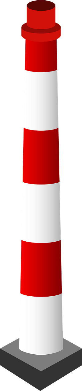 Red and White Factory Smokestack