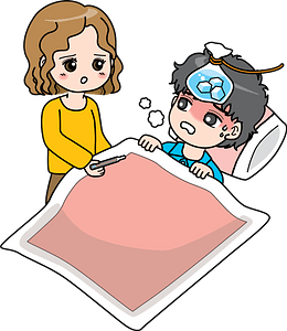 Couple is Sick with Fever and Cold