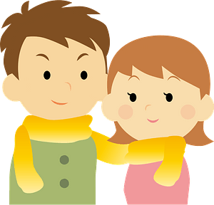 Couple Wearing Woolen Scarves