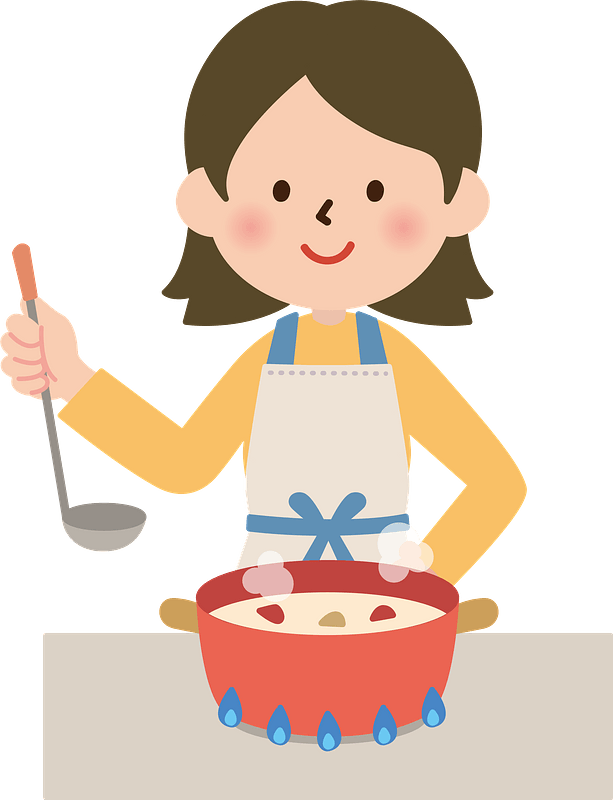 Woman is Cooking Cream Stew 