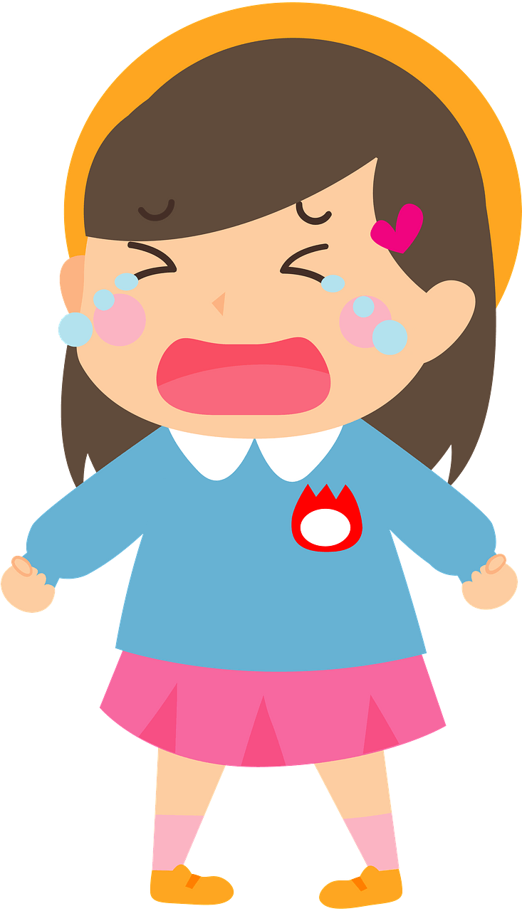 Little Girl is Crying Tears