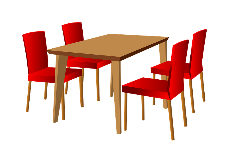 Dining Table and Chairs - Free vector clipart images on creazilla.com