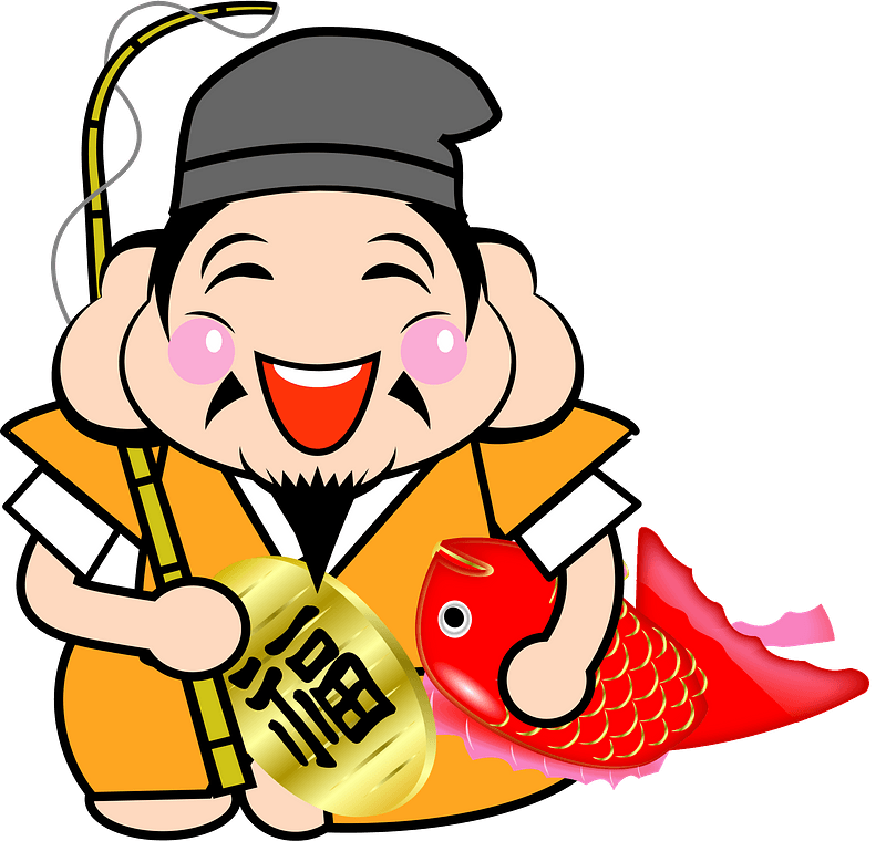 Ebisu God - Patron of Fisherman - Free vector clipart images on ...