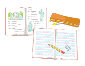 English Textbook and Notebook