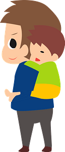 Father is Carrying Sleeping Son