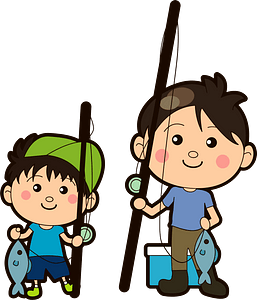 Father and Child are Fishing
