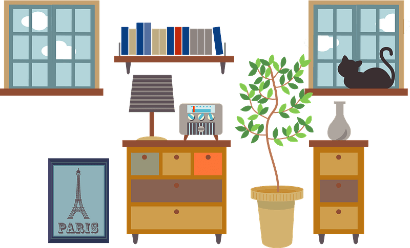 Furniture in a Room with a Window
