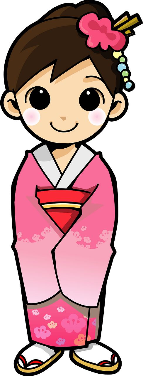 Girl is Wearing a Kimono