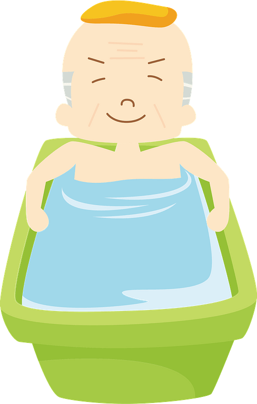 Grandfather is Bathing