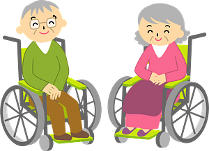 Grandfather and Grandmother are in Wheelchairs