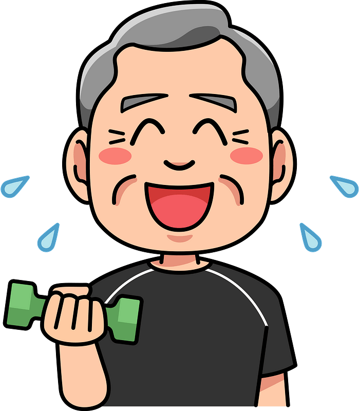 Grandfather is Doing Physical Training
