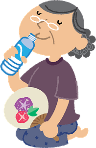Grandmother is Drinking Water
