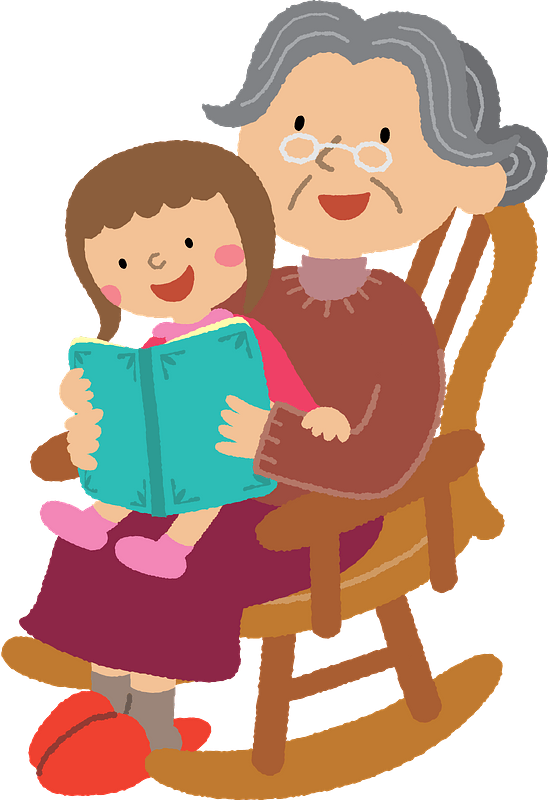 Grandmother and Granddaughter are Reading a Book