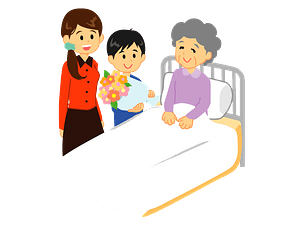 Grandchild is Visiting Grandmother in the Hospital 