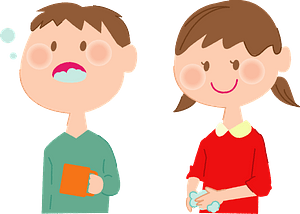 Kids are Hand Washing and Gargling 
