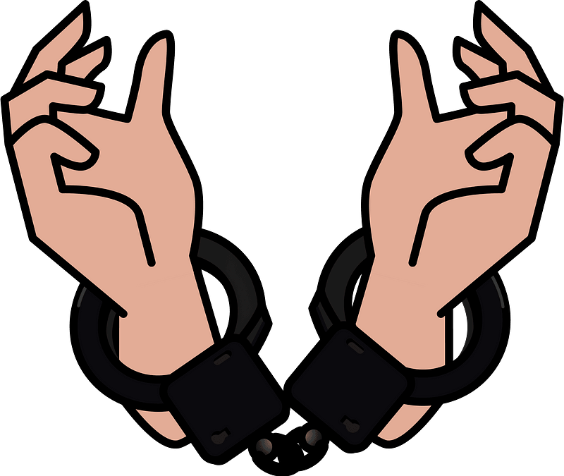 Criminal's Hands are Handcuffed