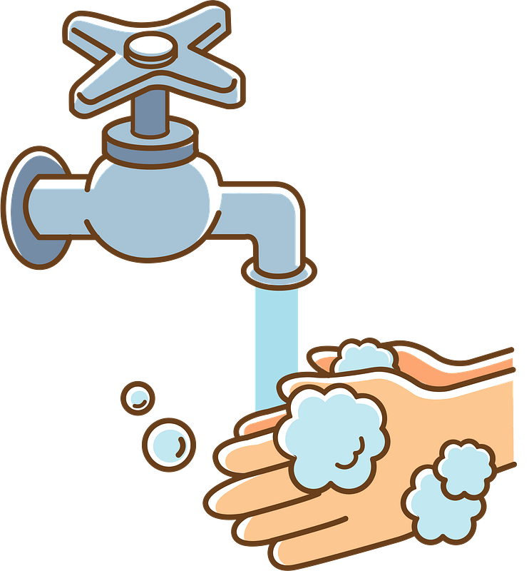 Hand Washing under a faucet