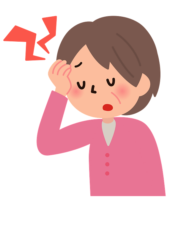 Woman Sick with a Headache and a Cold