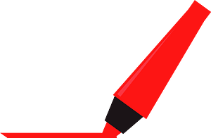 Uncapped Red Highlighter