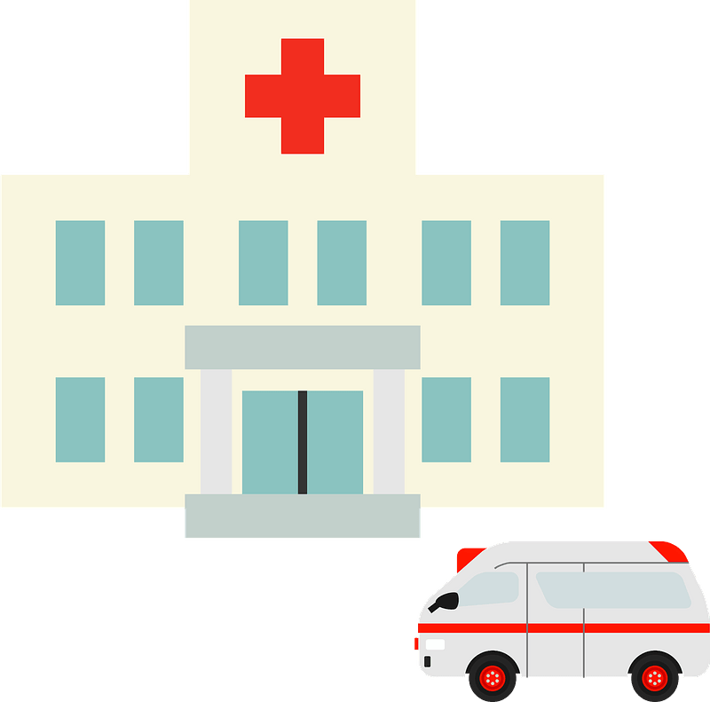 Hospital and Ambulance Car