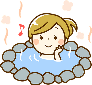 (Camilla) Woman is Bathing in a Hot Spring