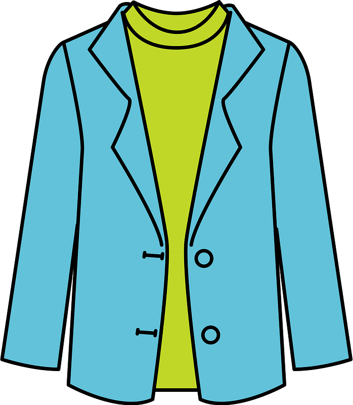 Blue Jacket over a Green Shirt Free vector clipart images on creazilla