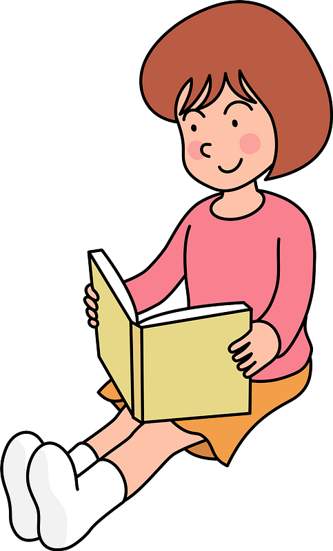 Little Girl is Reading a Book