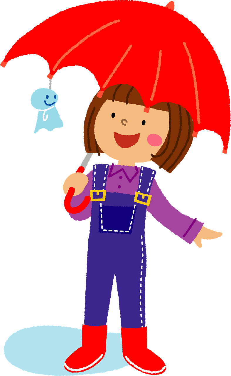 Little Girl Using an Umbrella
