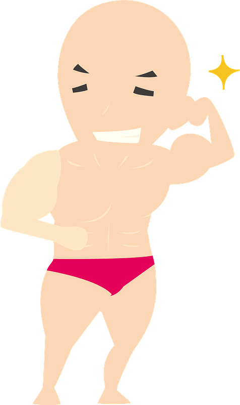 Man is Bodybuilding for Muscle