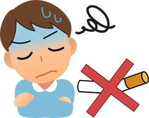 Man is thinking about smoking a cigarette