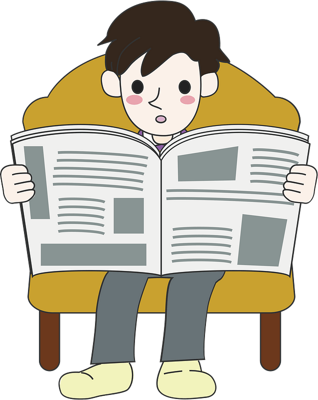 Man is Reading a Newspaper