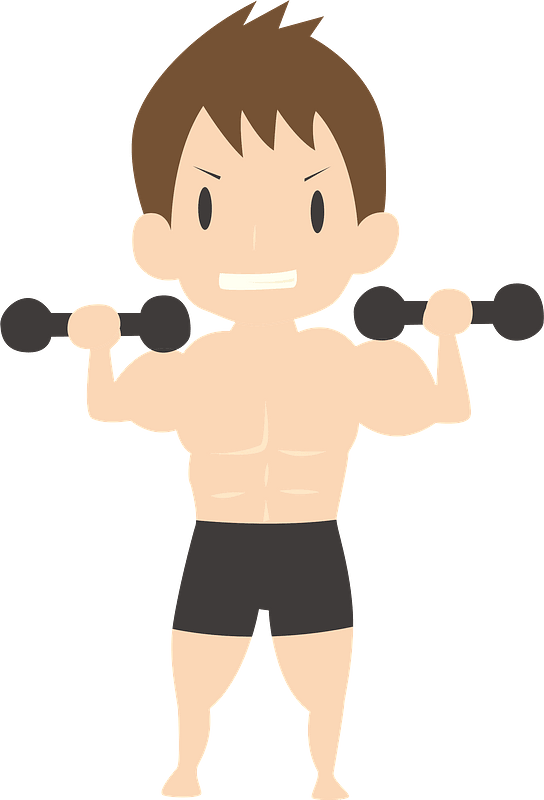 Man is Training with Dumbbells