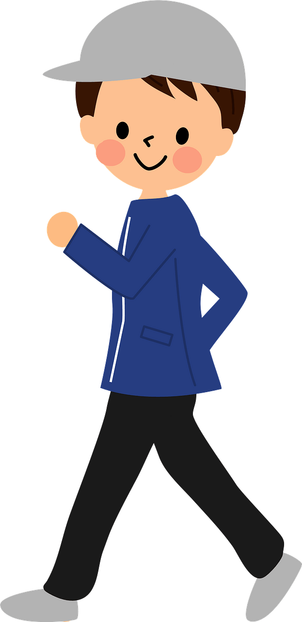 Man is Walking for Exercise