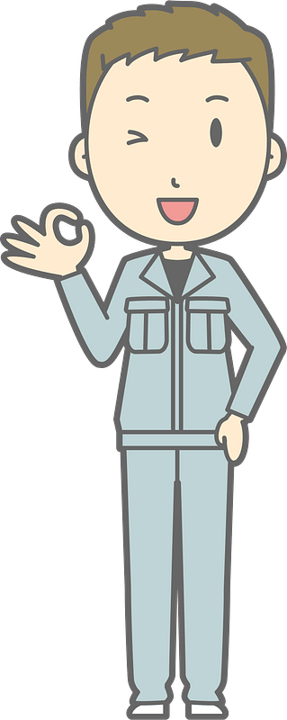 (Leo) Man Worker is Giving Ok Sign