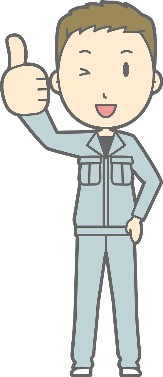 (Leo) Man Worker is Giving Thumbs Up