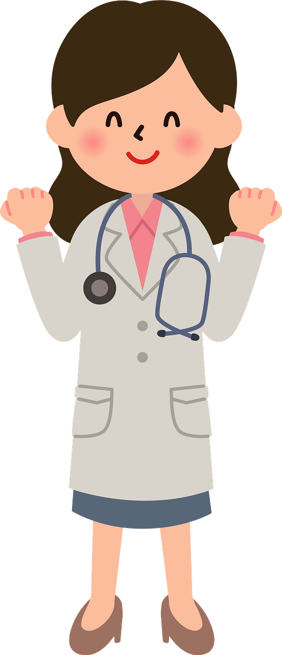 (Melanie) Medical Doctor Woman is Pumping Fists