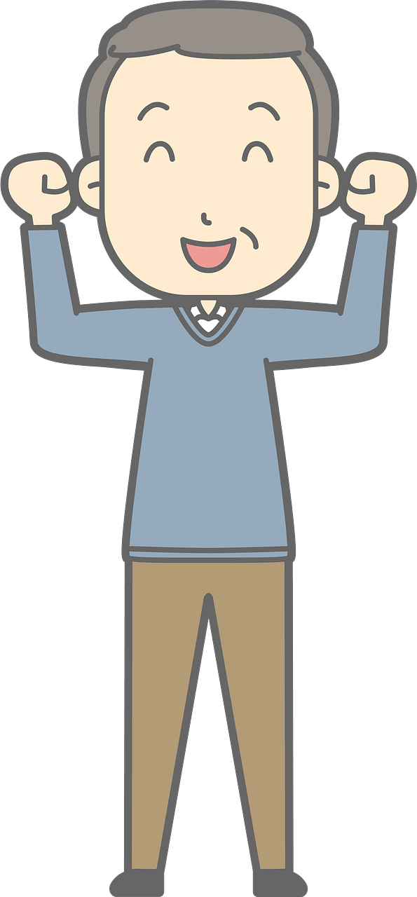 (Harold) Middle Aged Man is Expressing Joy