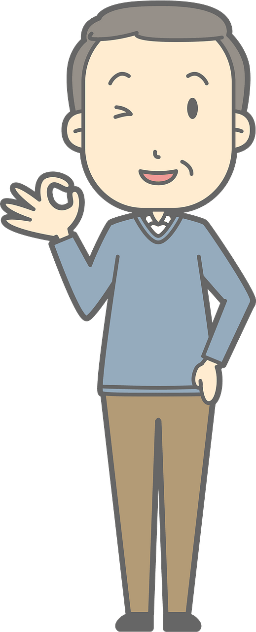 (Harold) Middle Aged Man is Giving Ok Sign