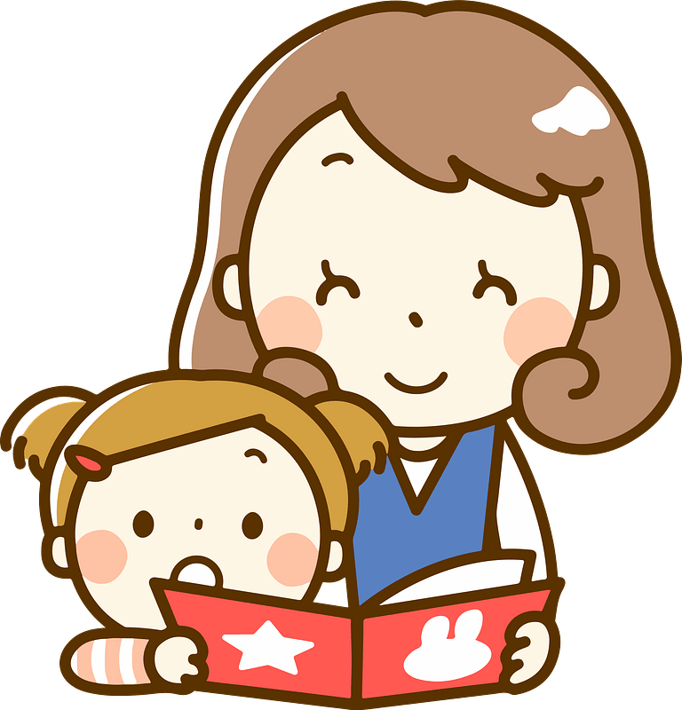 Mother and Daughter are Reading a Book