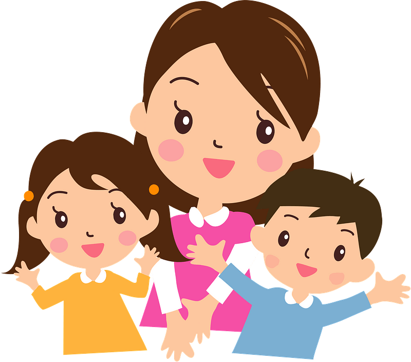 Mother with Daughter and Son