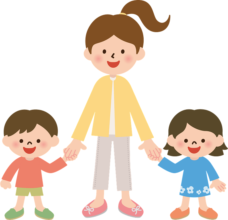 Mother with Son and Daughter