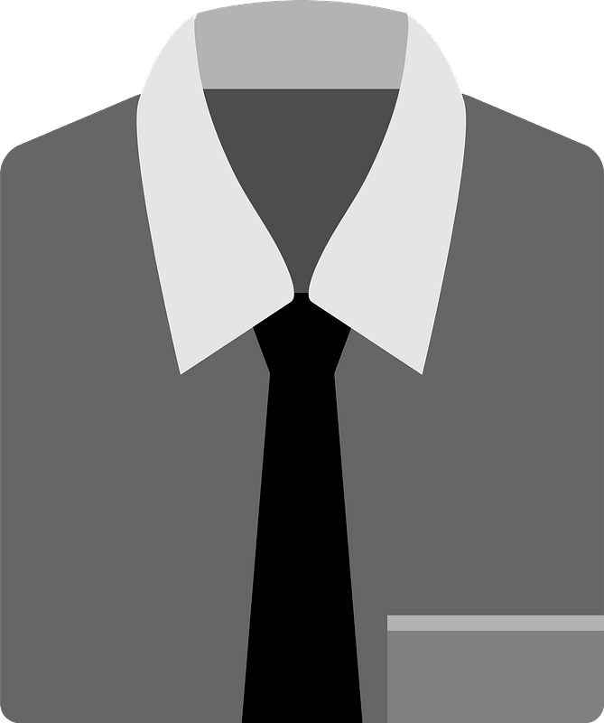 Shirt and Necktie for Business Clothes - Grayscale