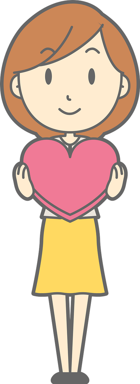 (Louise) Office Lady Is Holding a Red Heart