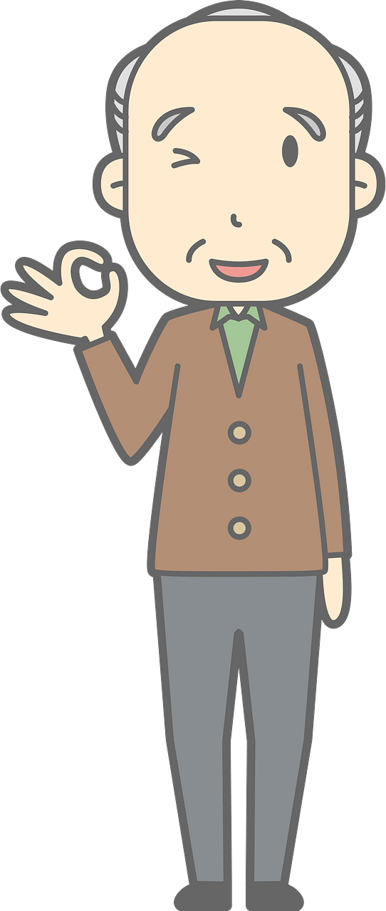 (Sam) Old Man is Giving Ok Sign